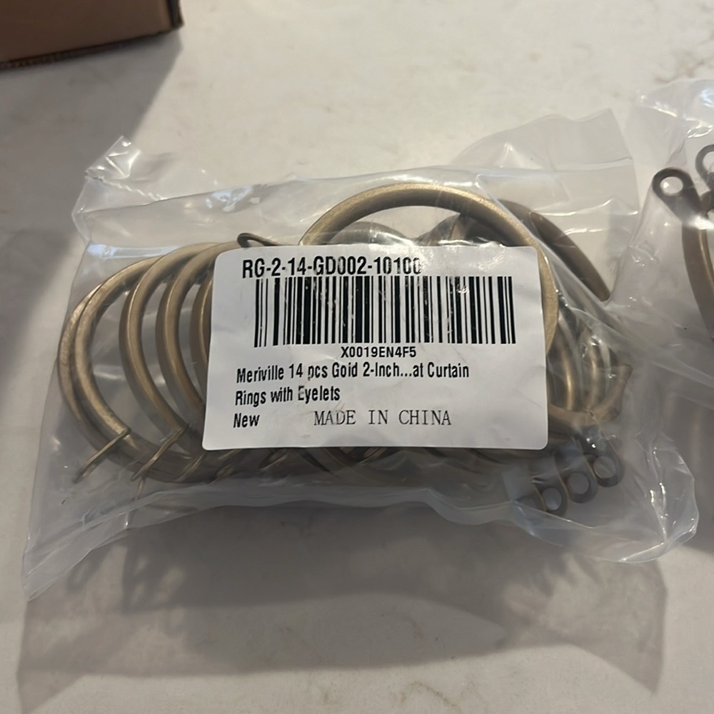 Meriville Gold 2” Curtain Rings - Picture 3 of 3